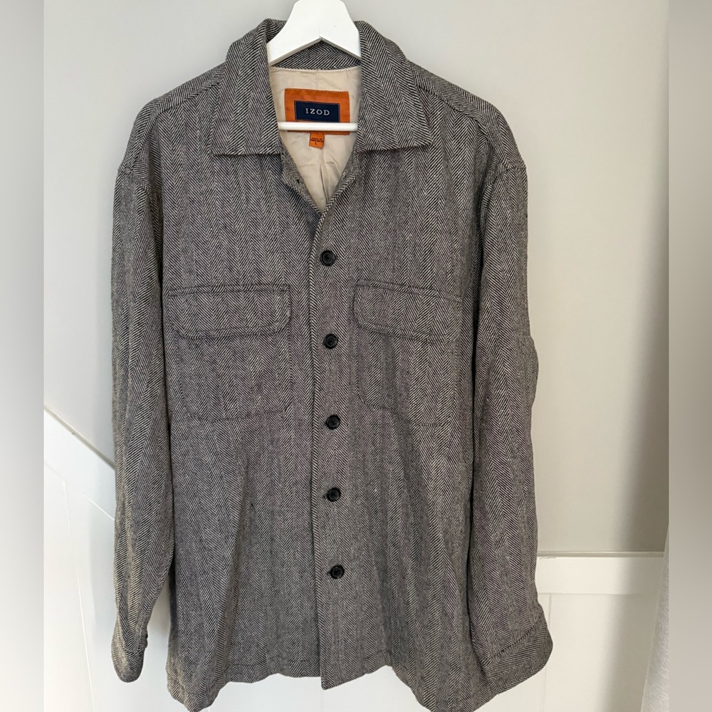 IZOD Men's Herringbone Shirt Jacket